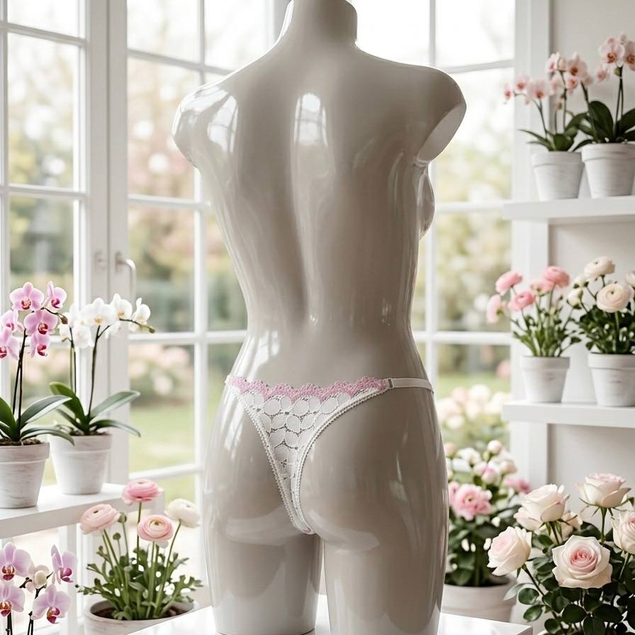 Premium Floral Lace Thong — Aurora Lingerie