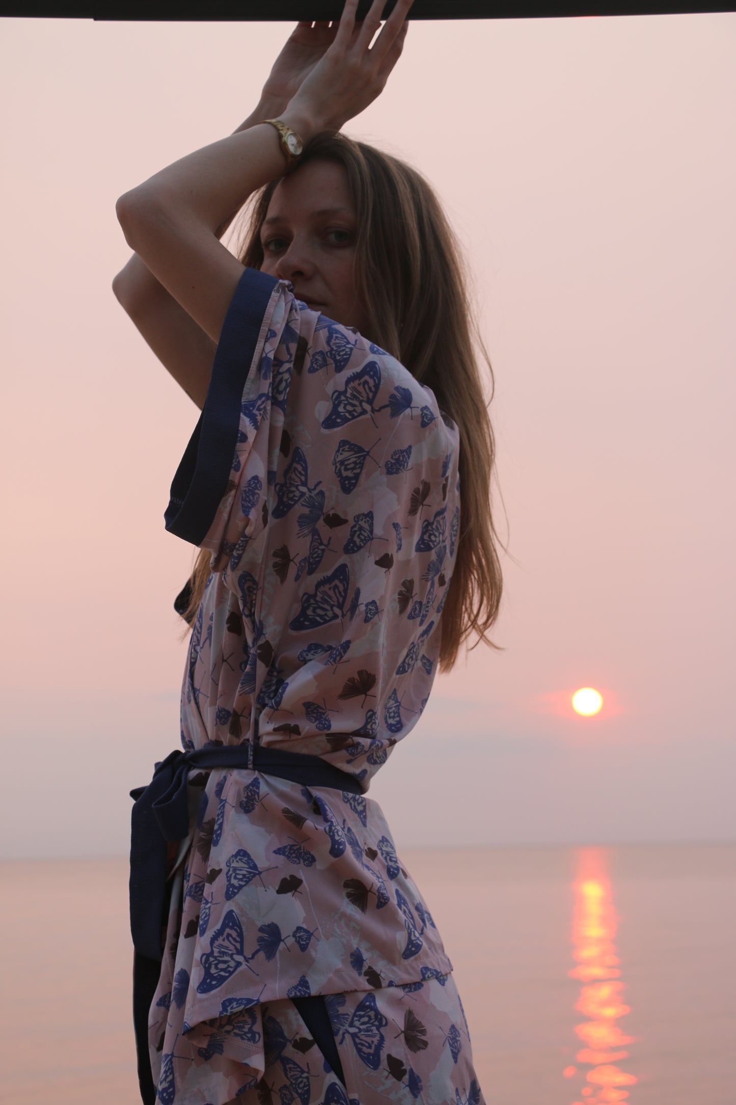 Designer Kimono Set "Sunset Butterfly" – One-of-a-Kind