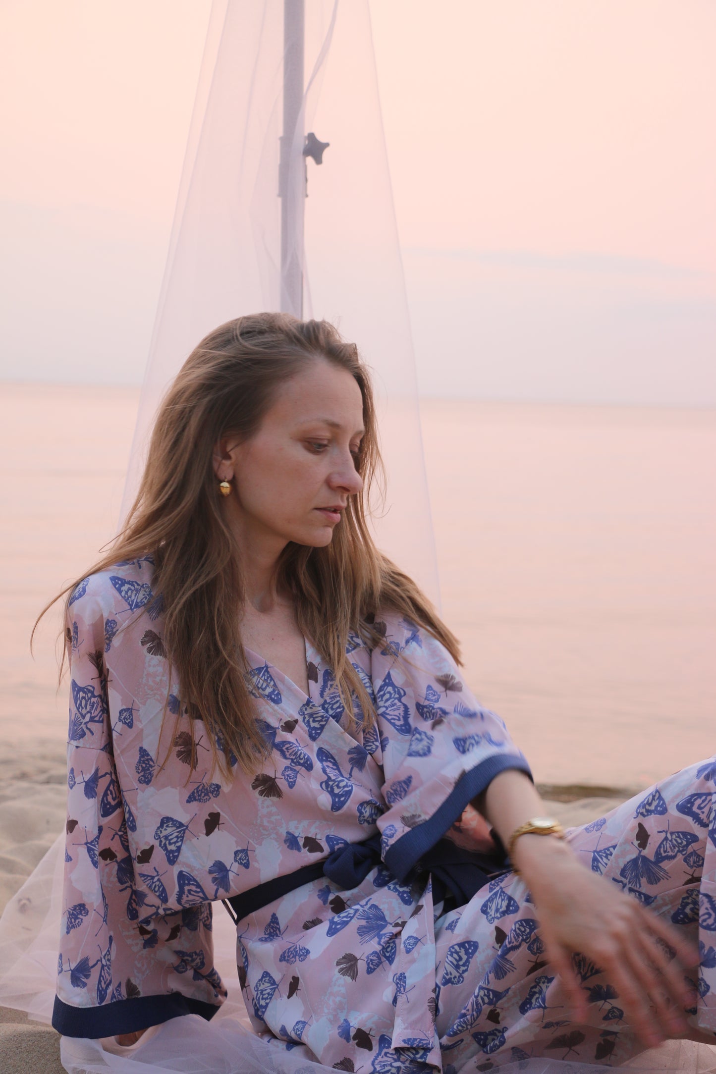 Designer Kimono Set "Sunset Butterfly" – One-of-a-Kind
