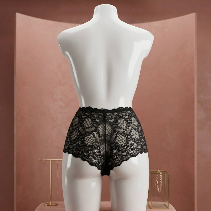 Black Lace Panties "Atelier Canarie" – Handmade in Riga