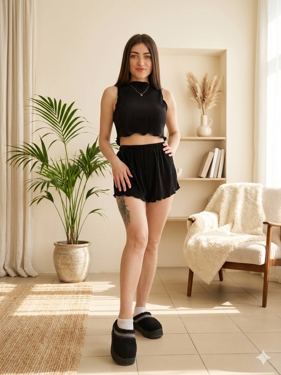 Lilly Fine Pleat Set — Versatile Top &amp; Shorts