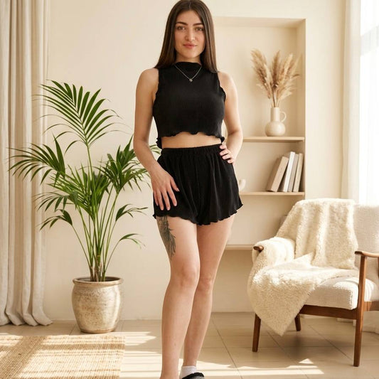Lilly Fine Pleat Set — Versatile Top &amp; Shorts